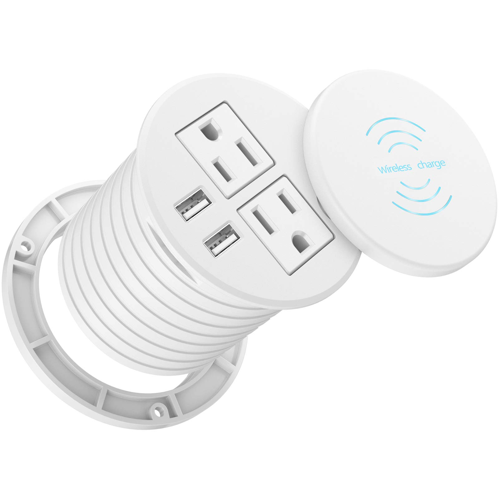 Power Desk Recessed Circle Round Outlet Plug 3 Inch OEM