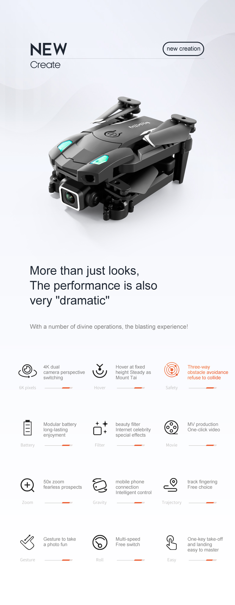 Maximum Flight Time S128 Mini Drone Portable 4k Dual Camera Obstacle Avoidance Take Off Landing Wifi Rc Drone