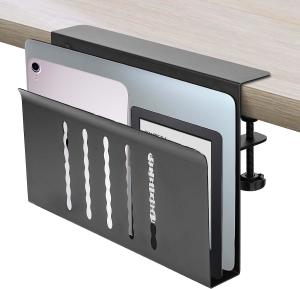 Quality Desk Storage Under Steel Hanging Organizer No Drill Cable Management Tray Laptop Holder wholesale