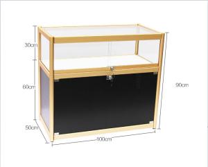 Quality 1000mm(W) Glass Display Cabinet with storage, Aluminum Double Door Glass Display Cabinet with storage Top showcase wholesale
