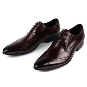 Quality Mens Full Grain Leather Shoes Stylish Brogue Design Men Pointed Formal Dress Shoes wholesale