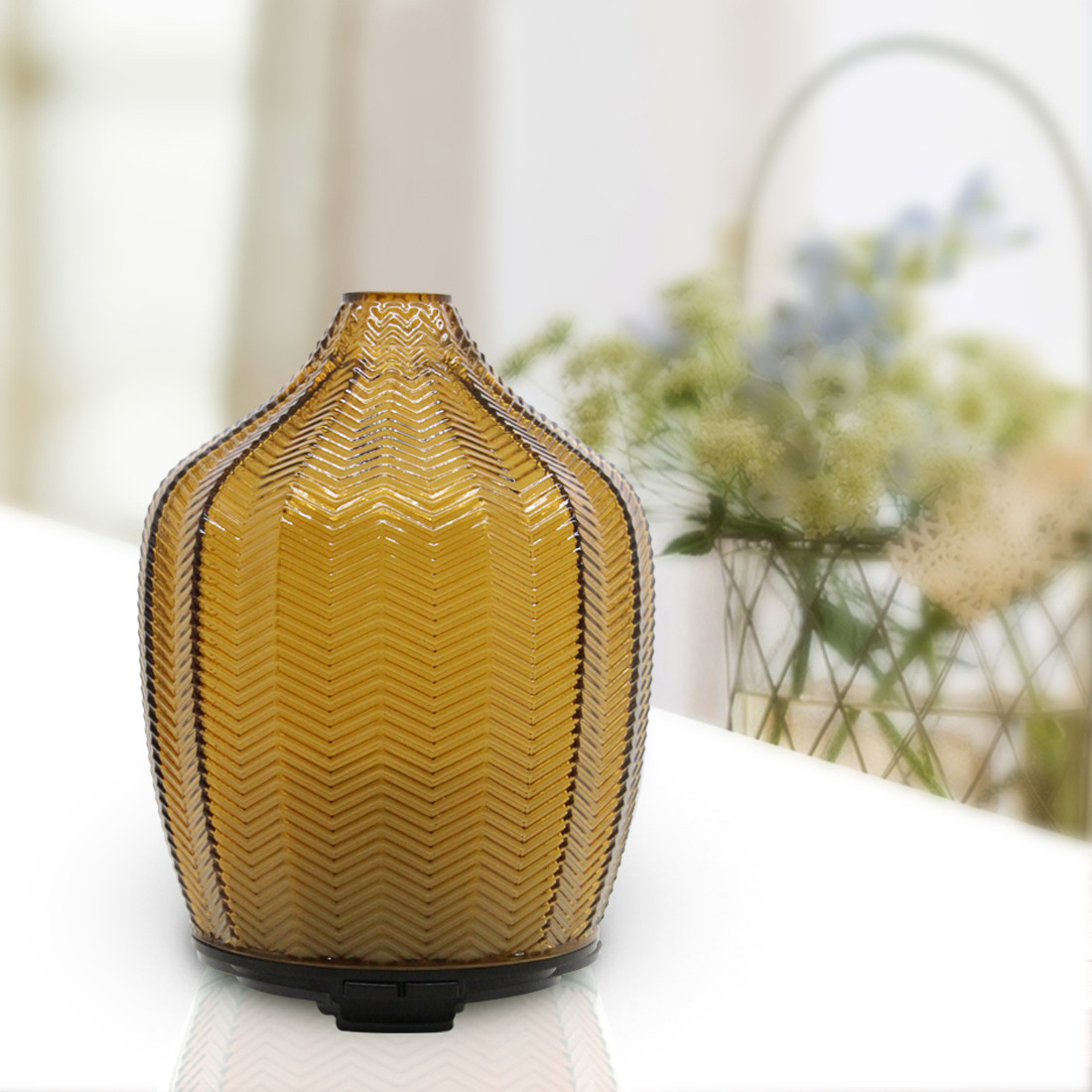 Homefish OEM Commercial Art Glass Aroma Diffuser Nebulizer Essential Oil 120ml Scent Machine Ultrasonic