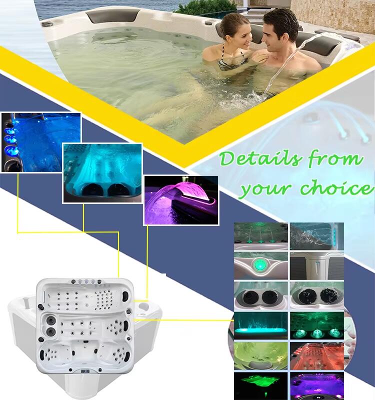 Luxury Garden 4 People Massage Hot Tub Spa For Adult Acrylic Bathtub With Bluetooth Cool Spa Hot Tub For Outdoor