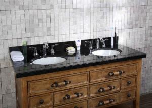 Quality Heat Resistant Granite Bathroom Vanity , Double Sink Bathroom Vanity Elegant wholesale