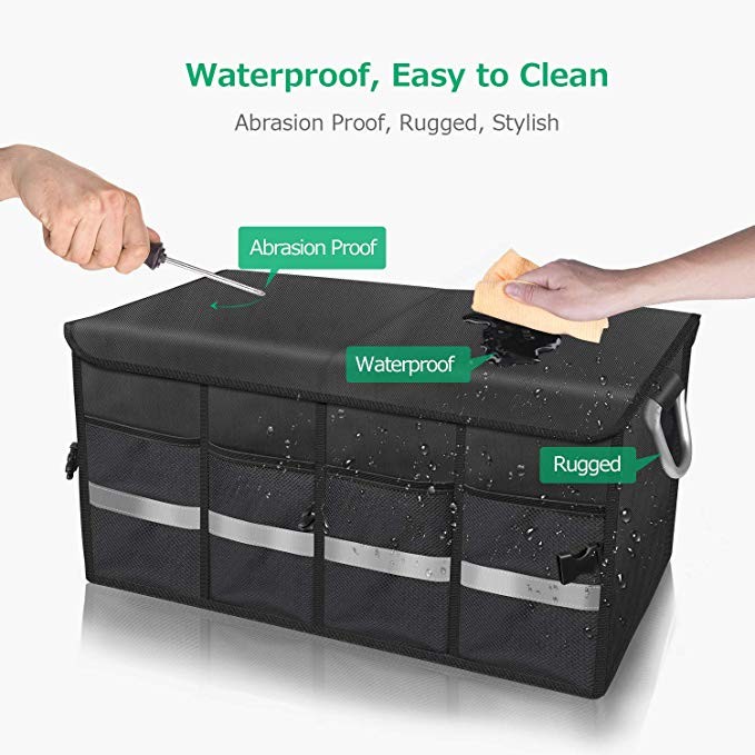 Multi Compartments Car Trunk Organizer Bag Vehicle Trunk Storage Large Storage Capacity