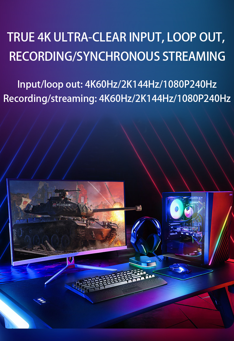 Professional SMD Mounting Type 4K Audio Video Capture Card for Live Recording and OBS