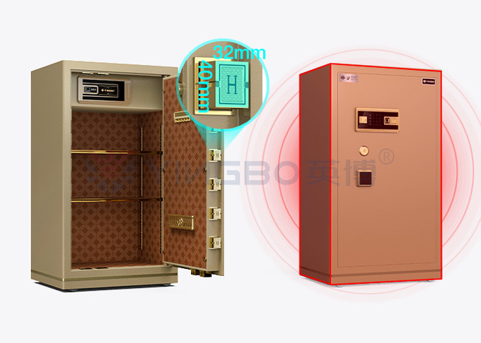 Dual Alarm Fingerprint Key Operated Luxury Safe Box For Office Security YB/N7-100