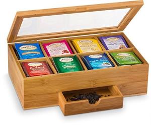 Quality luxury custom bamboo acrylic tea box organizer wholesale