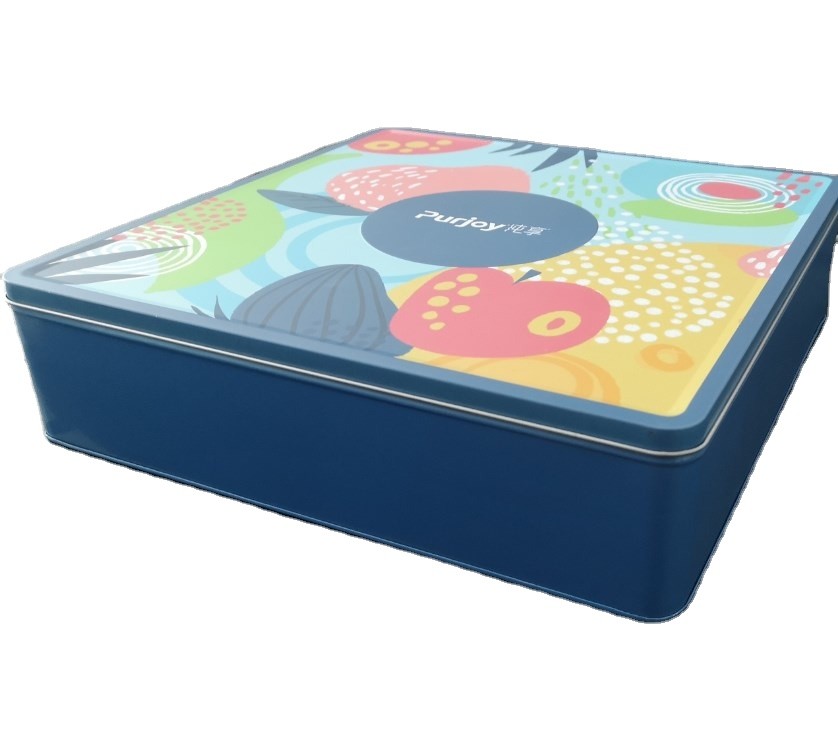 Extra Large Tin Containers Large Cookie Tins with Lids Square Tin Box for Food Packaging