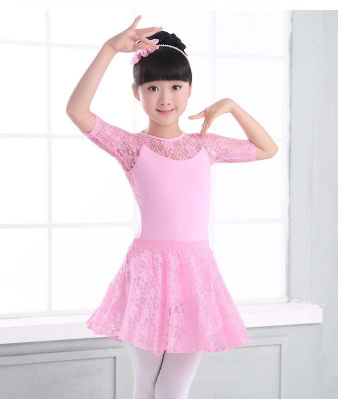 New Children Latin Dance Dress Long Sleeve Lace Sequin Kids Latin Dresses Girls Stage Performance