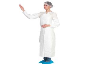 Quality White Disposable Plastic Aprons Breathable Alcohol Resistance Anti Dust / Blood wholesale
