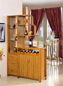 Quality modern Zingana solid wood wine cabinet furniture wholesale