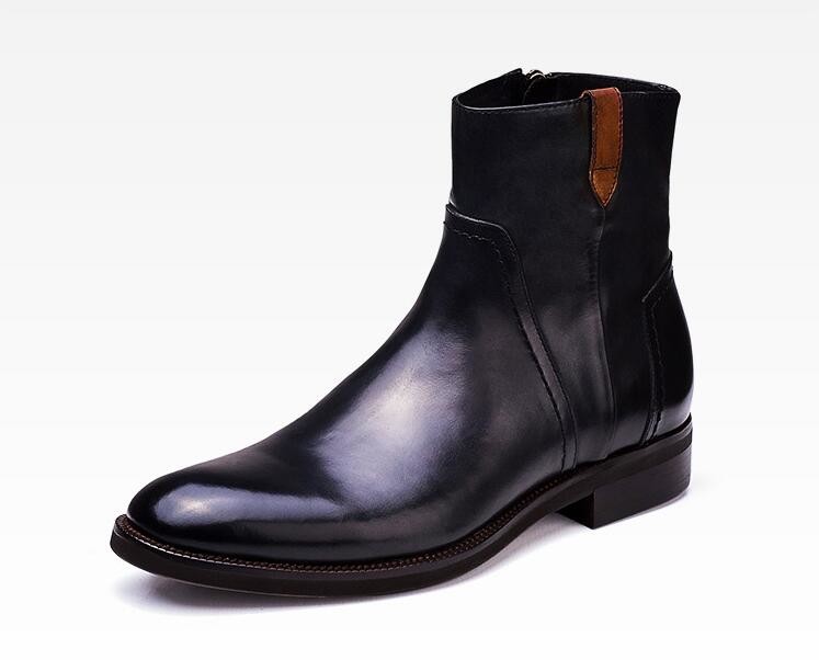 British Carved Leisure Mens Ankle Boots Pointed Toe Brogue Style Chelsea Boots