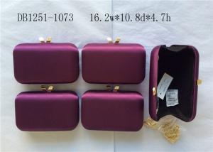 Quality Customized Recyclable Womens Satin Clutch Bag Two Magnet Metal Hook wholesale