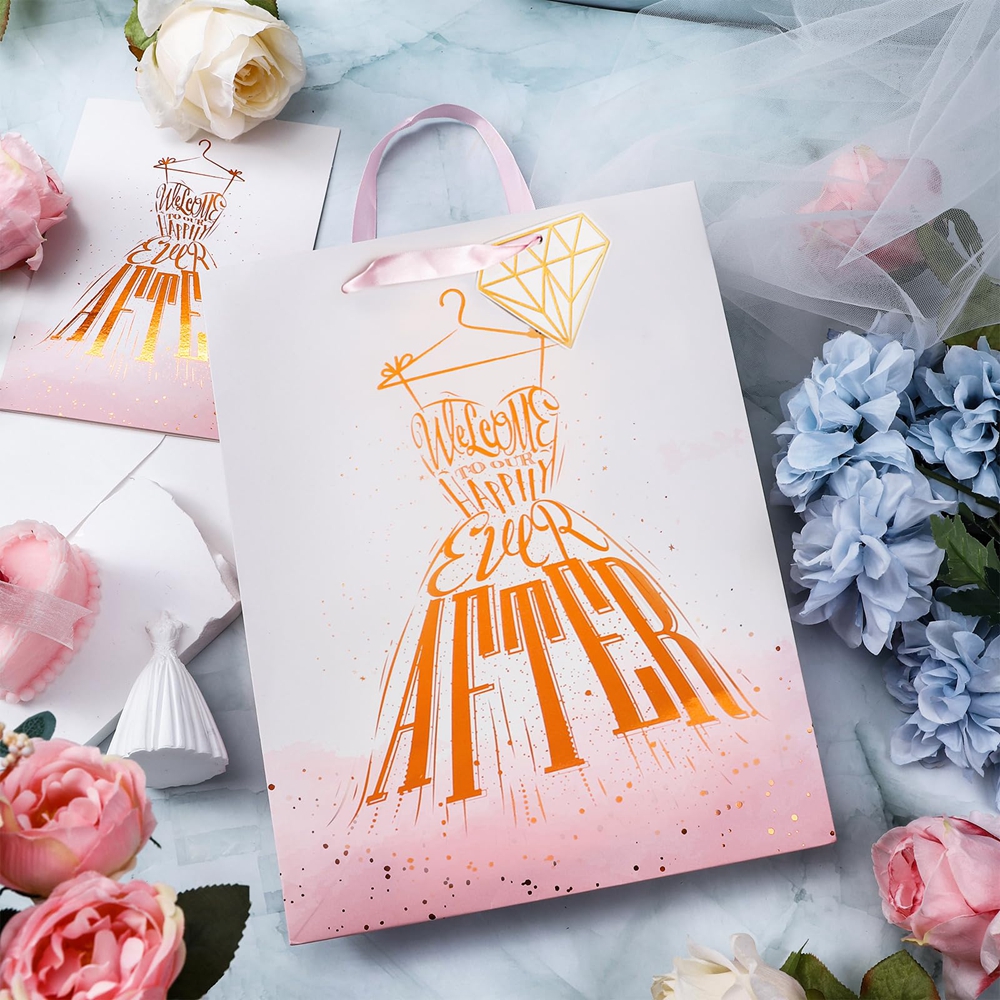 Custom Order Customised Logo Personalised Coated Paper Bag for Happy Wedding Gift