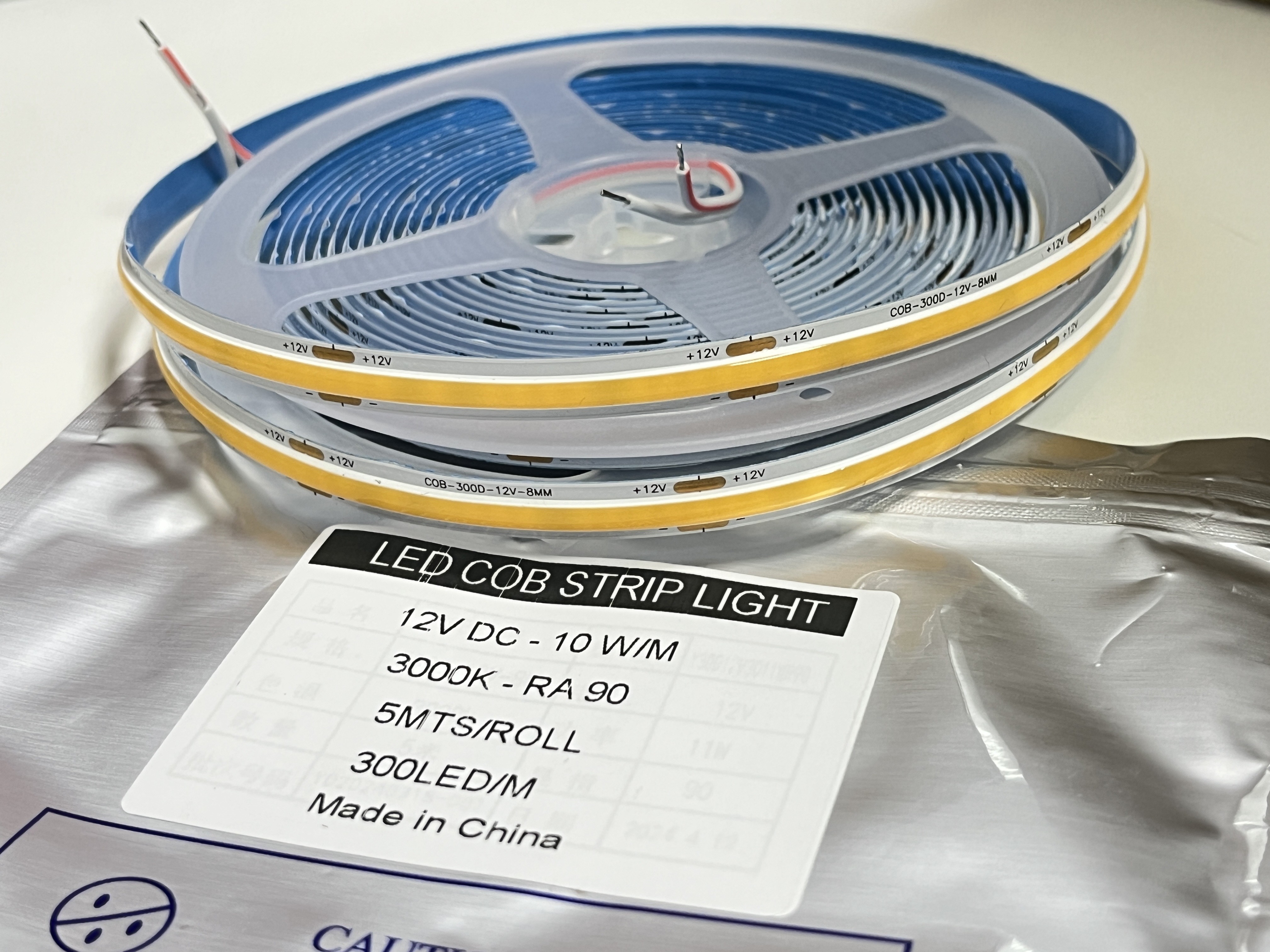 Customizable 7019 Flex Led Tape 90Ra 5m No Voltage Drop COB LED Strip In Europe