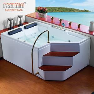 Quality 5.74FT 2 Person Freestanding Jacuzzi Tub With Jets Led Light Whirlpool wholesale