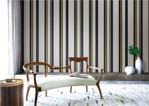 Quality Modern Black And Grey PVC Waterproof Wallpaper / For Home Anti Cracking wholesale