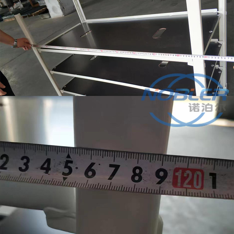 Customized high quality foldable plywood flower display rack can be posted billboard height can be adjusted