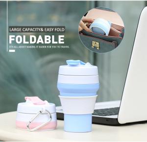 China OEM Eco Friendly Collapsible Travel Coffee Mug Silicone Foldable With Lid on sale