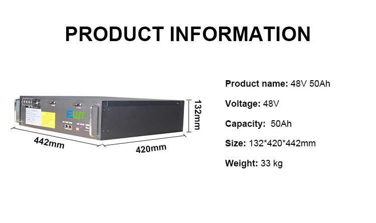 Energy Storage 48V 50Ah LFP Lithium Ion Battery Phosphate Customized