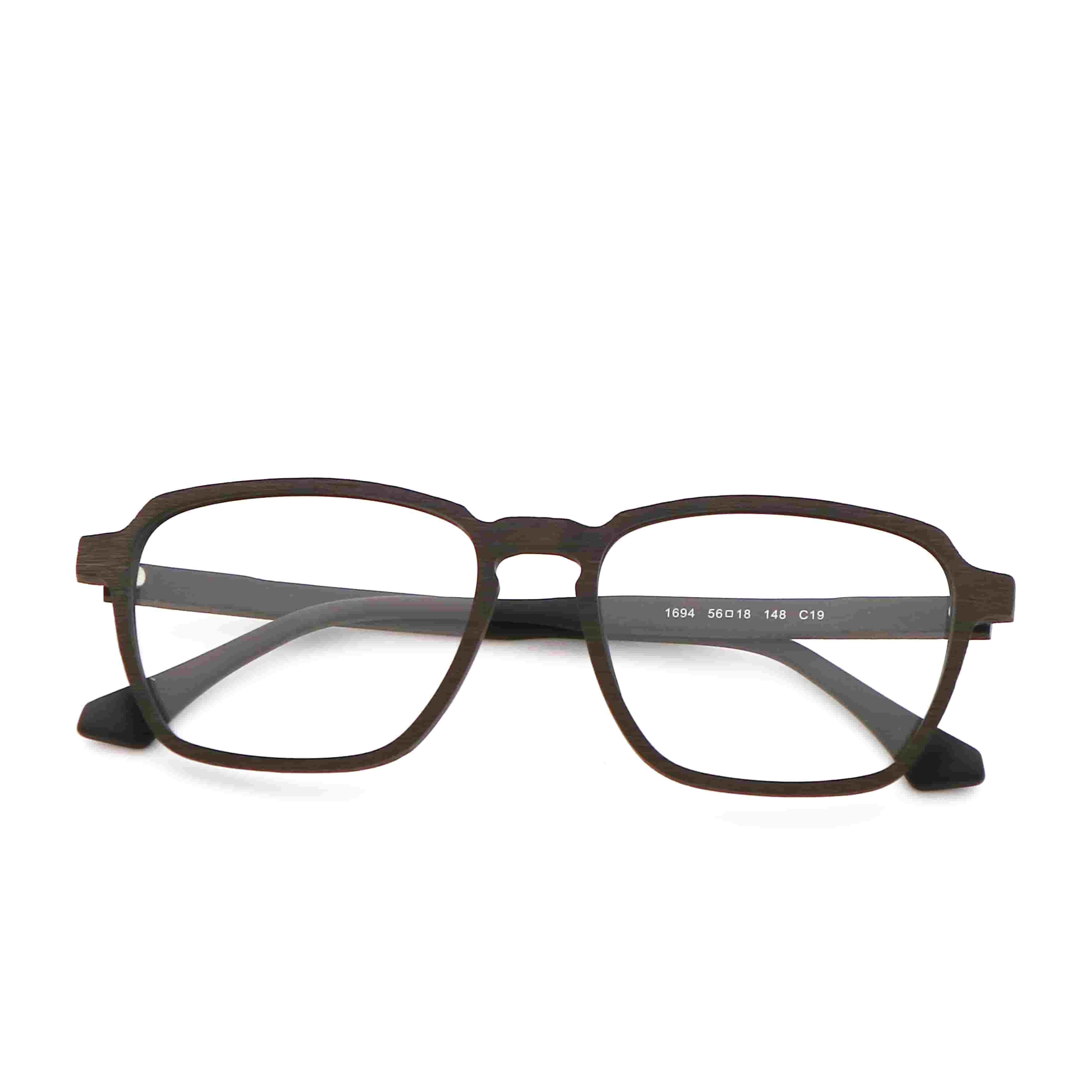 Gold Black Glasses Wood Frame Acetate Wood Copy Glasses Frame MR 1694