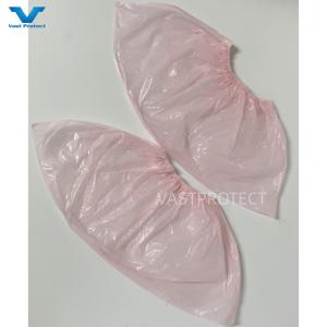 Quality Customized Disposable PE Pink Shoe Cover For Labs Waterproof Material 17 x 40cm wholesale