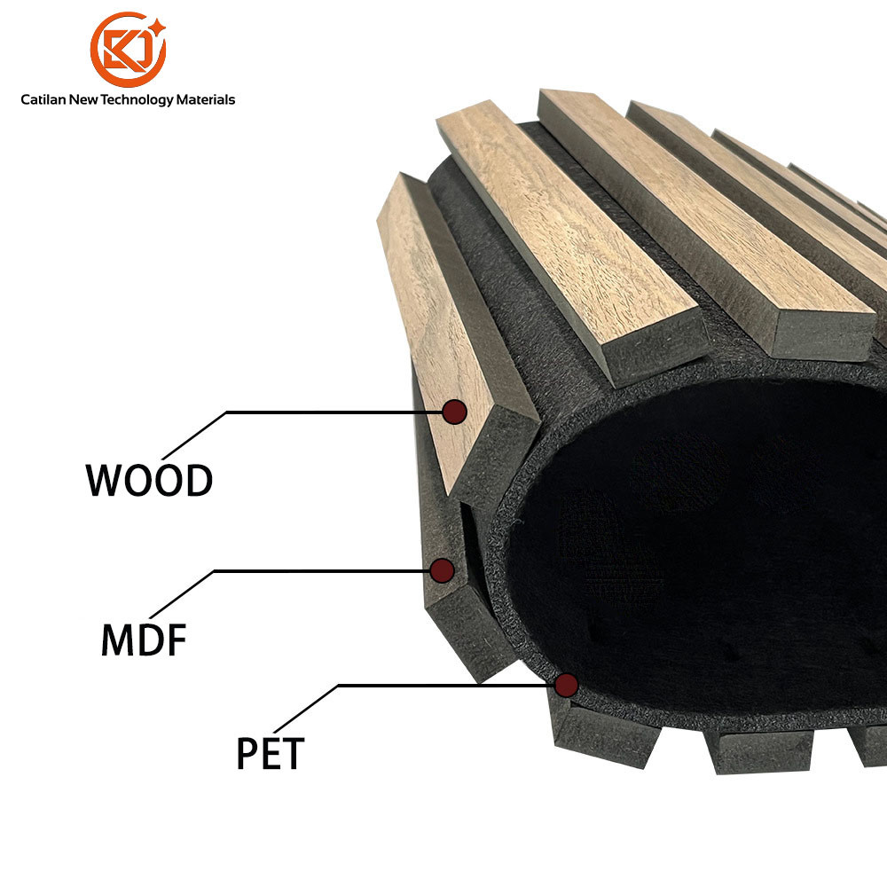 Stylish 3D Wood Veneer on MDF Wave Panel Curved Flexible for Acoustic and Decorative Use