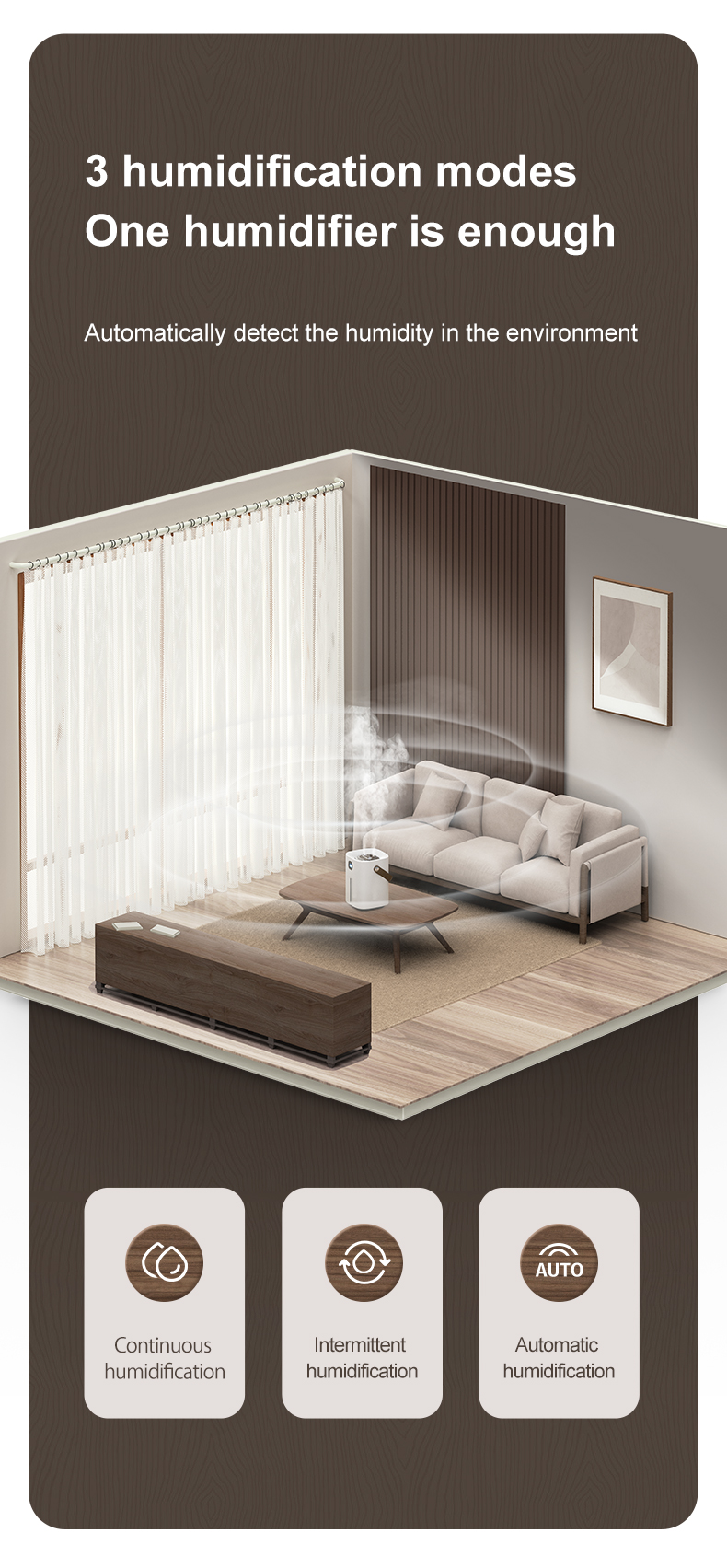 HOMEFISH 2000ml/2L Room Humidifier H2O Air Humidifier 4000mah