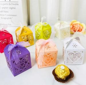 Quality 7.5x5x5cm Gift Packaging Box laser embossed Hollow Out For Wedding Souvenir wholesale