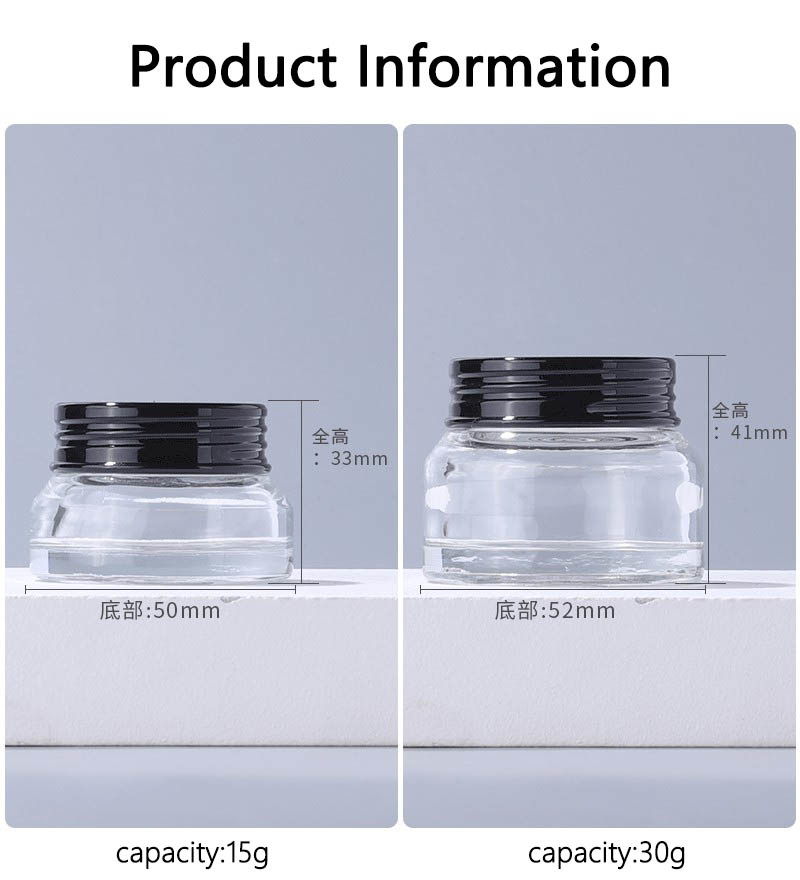 100ml Push Transparent Lotion Bottle Cream Refillable Glass Perfume Bottle