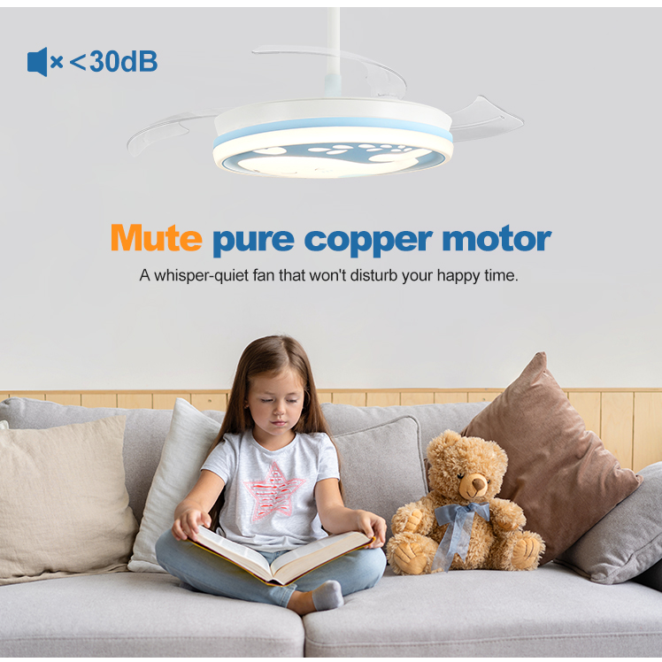 42-inch LED Ceiling Fan with Hidden Blades and Light Support Dimmer 50000 Working Hours