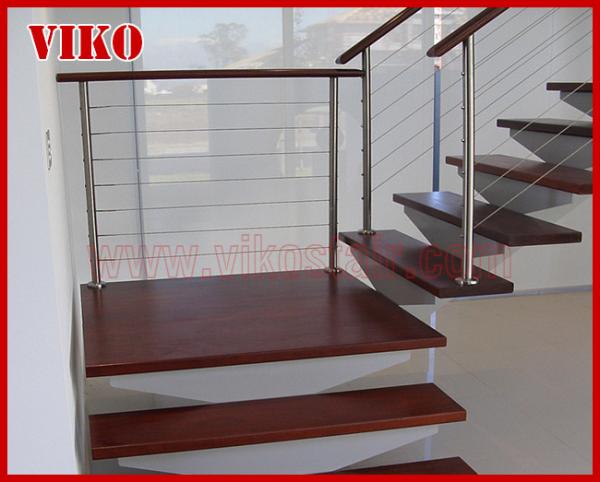 Steel Cable Stair VK82SC Carbon Steel Powder-coate Treed Beech Aluminum Wooden