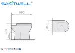 Bathroom European Washdown Toilet , Floor Mounted Two-piece Ceramic Toilet
