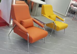 Quality Orange Yellow Modern Fabric Dining Chairs Sponge Filled wholesale