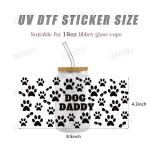 16oz Glass Cup DTF Cup Wraps Transfer Sticker UV DTF Cup Wrap Transfers