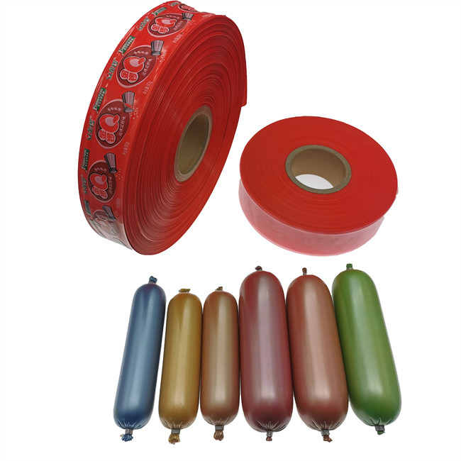 Steam Cooking Customized Logo Print Plastic Sausage Casing For Sausages