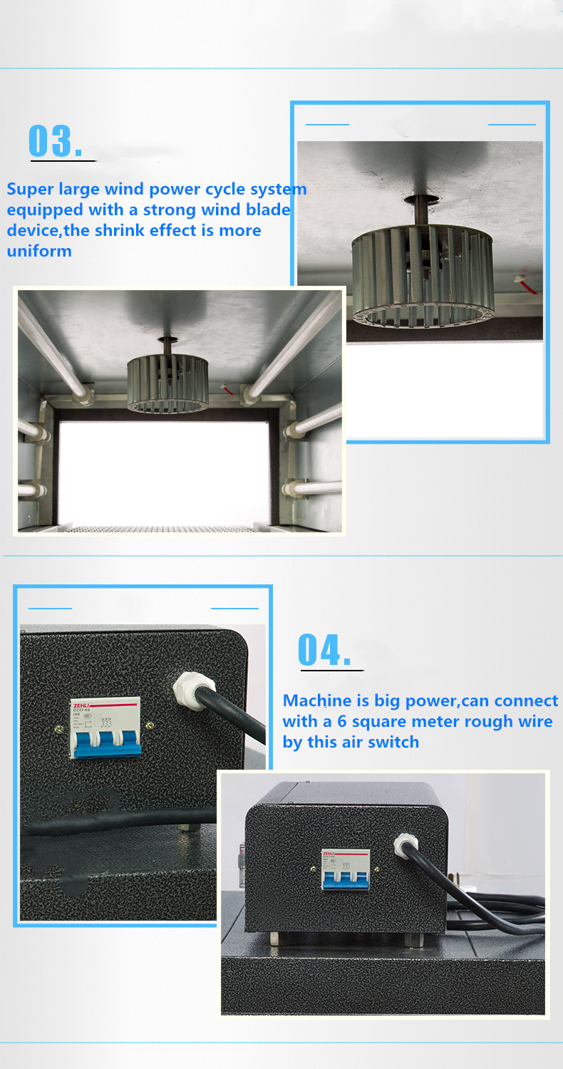 PVC POF Film Heat Tunnel shrink wrapping machine For Books Cartons Bottles