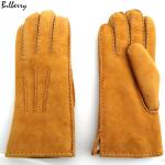 Men Genuine leather Lamb Fur Cheap custom made leather gloves