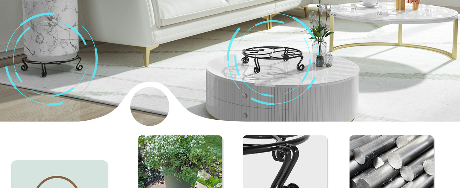 Steel Rustproof Iron Plant Stand for Flower Pot Heavy Duty Potted Holder Indoor Outdoor Decoration