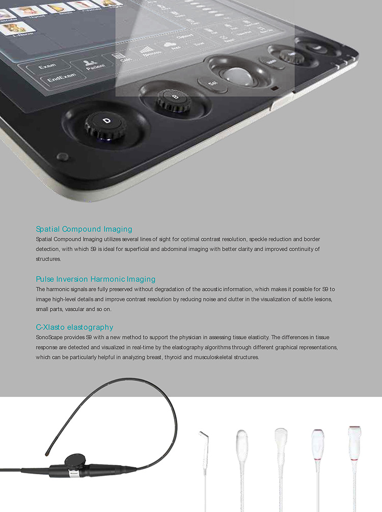 Sonoscape S9 Pregnant Baby Medical Diagnosis 4D Color Doppler Sonography Machine Portable Ultrasound