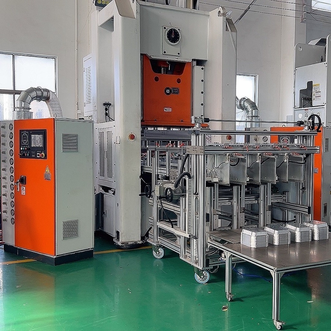 Driven By SIEMENS Motor Aluminium Foil Plate Making Machine with 80Ton Pressure