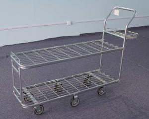 Quality Rolling Wire Trolley Cart , Supermarket Shopping Trolley For Warehouse wholesale