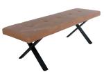 Anli PU Upholstered Dining Bench Powder Coating In Sanding Black Skin Friendly