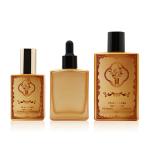 Customized Cosmetic Oil 30ml 50ml 100ml Empty gold Square Luxury Serum Glass