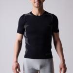 T-shirt, short sleeve, Men's sports wear, black and grey block, XLSS002, man
