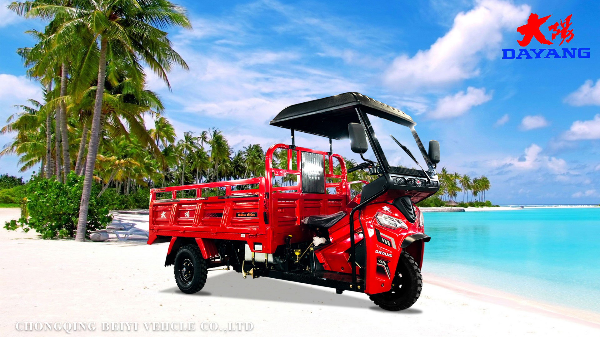 Rear Spring Leafs 5 2 Motorized Lift Cargo Tricycle in Egypt with Zongshen 250cc Engine