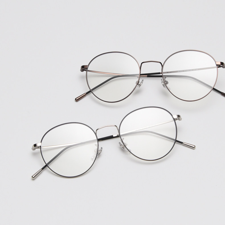 Korean Retro Flat Reading Glasses 132MM Men Metal Kick Myopia Control BSCI