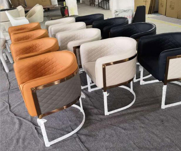 Italian Postmodern Luxury Lounge Armchair Stainless Steel Leg