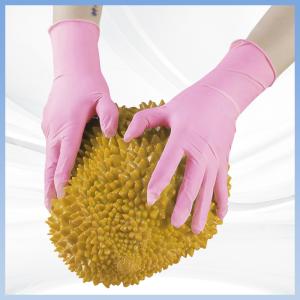 Quality Pink Industrial Household Nitrile Gloves Antibacterial Nitrile Examination Gloves wholesale